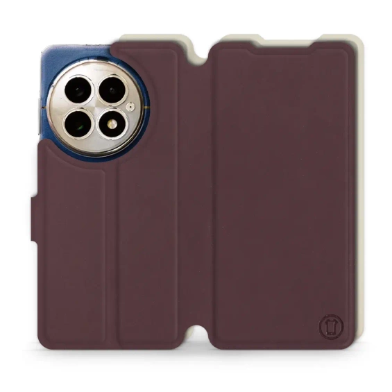 Hülle für OnePlus 13 - Farbe Burgund mit Platin