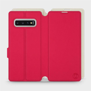 Hülle für Samsung Galaxy S10 Plus - Farbe Rot mit Platin