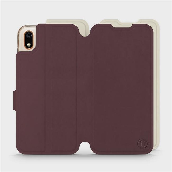 Hülle für Huawei Y5 2019 - Farbe Burgund mit Platin