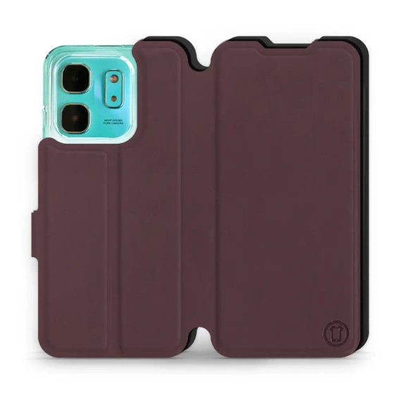 Hülle für Infinix HOT 50i - Farbe Burgund mit Schwarz