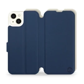 Hülle für Apple iPhone 15 Plus - Farbe Marineblau mit Platin