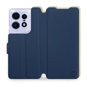 Hülle für Motorola Edge 50 Pro - Farbe Marineblau mit Platin