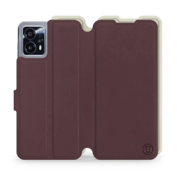 Hülle für Motorola Moto G13 - Farbe Burgund mit Platin