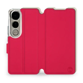 Hülle für Vivo V50 Lite - Farbe Rot mit Platin