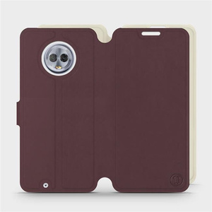 Hülle für Motorola Moto G6 - Farbe Burgund mit Platin