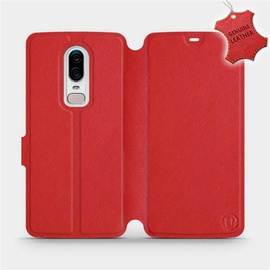 Hülle für OnePlus 6 A6000 - Farbe Red Leather