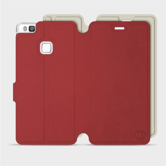 Hülle für Huawei P9 Lite - Farbe Dunkelrot mit Platin