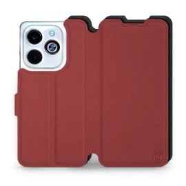 Hülle für Infinix Smart 8 - Farbe Dunkelrot mit Schwarz