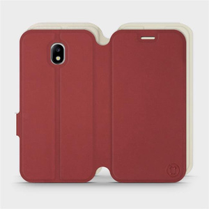 Hülle für Samsung Galaxy J3 2017 - Farbe Dunkelrot mit Platin