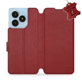 Hülle für Realme Note 50 - Farbe Dark Red Leather