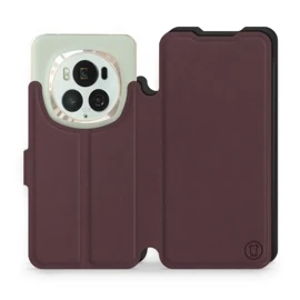 Hülle für Huawei Honor Magic6 Pro - Farbe Burgund mit Schwarz
