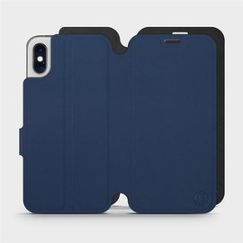 Hülle für Apple iPhone X - Farbe Marine mit Schwarz