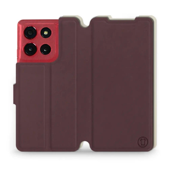 Hülle für Motorola Moto G86 Power 5G - Farbe Burgund mit Platin