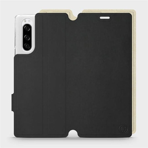 Hülle für Sony Xperia 5 - Farbe Schwarz mit Platin