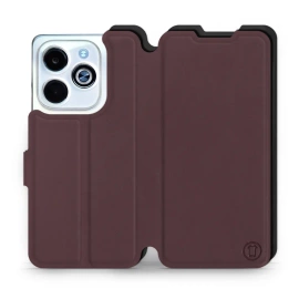Hülle für Infinix Smart 8 - Farbe Burgund mit Schwarz