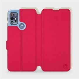Hülle für Motorola Moto G20 - Farbe Rot mit Platin