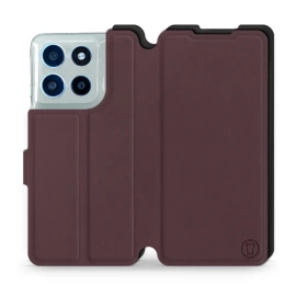 Hülle für Motorola Moto G56 5G - Farbe Burgund mit Schwarz