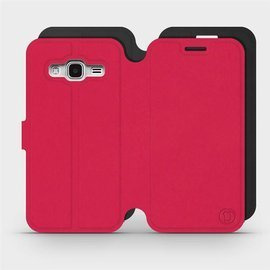 Hülle für Samsung Galaxy J3 2016 - Farbe Rot mit Schwarz