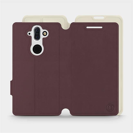 Hülle für Nokia 8 Sirocco - Farbe Burgund mit Platin