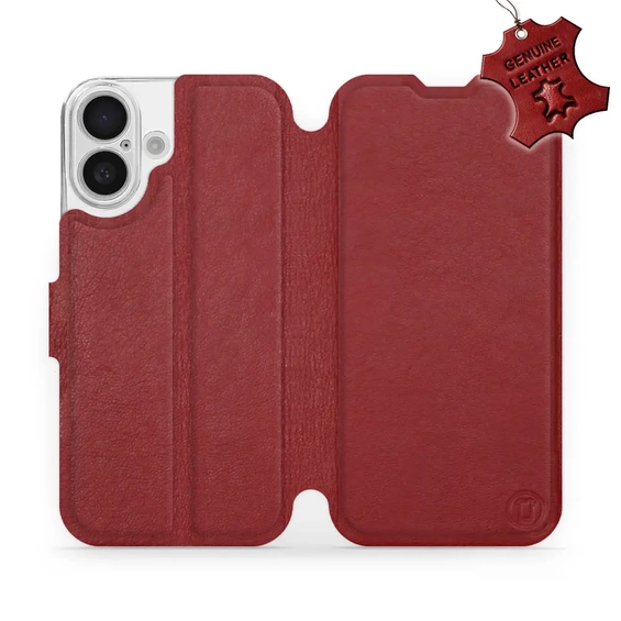 Hülle für Apple iPhone 16 - Farbe Dark Red Leather