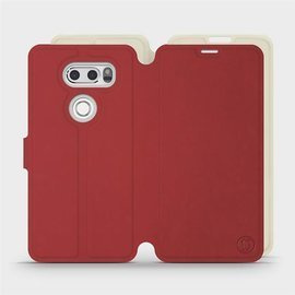 Hülle für LG V30 - Farbe Dunkelrot mit Platin