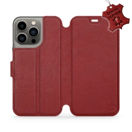 Hülle für Apple iPhone 13 Pro - Farbe Dark Red Leather