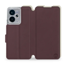 Hülle für Realme 14 5G - Farbe Burgund mit Platin
