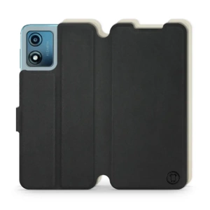 Hülle für Motorola Moto E13 - Farbe Schwarz mit Platin