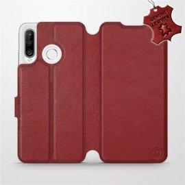 Hülle für Huawei P30 Lite - Farbe Dark Red Leather