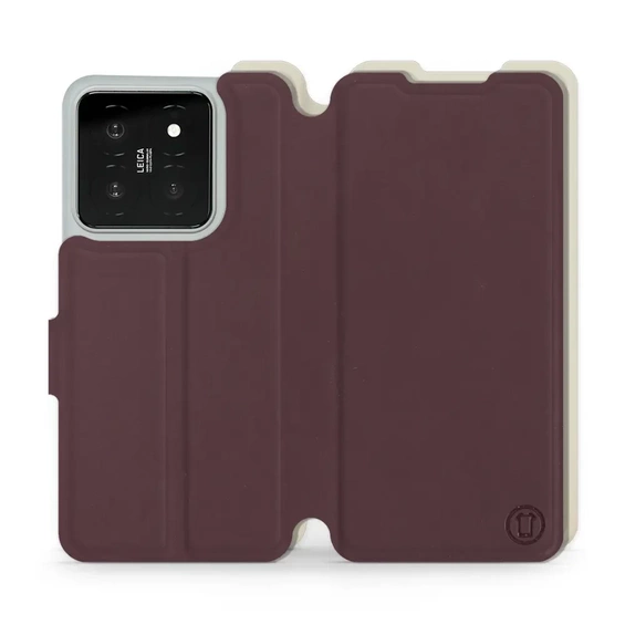 Hülle für Xiaomi 14 - Farbe Burgund mit Platin