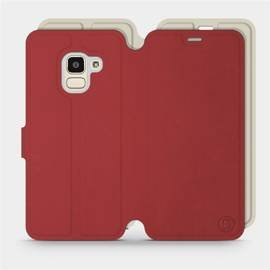 Hülle für Samsung Galaxy J6 2018 - Farbe Dunkelrot mit Platin