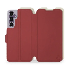 Hülle für Samsung Galaxy S23 FE - Farbe Dunkelrot mit Platin