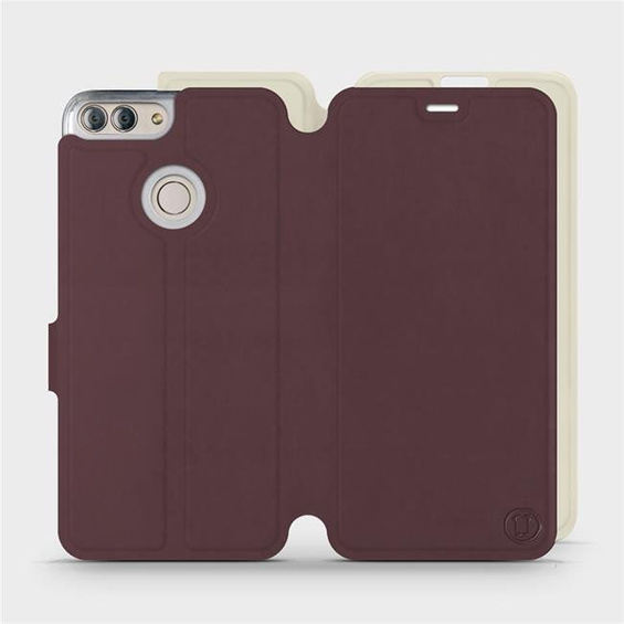 Hülle für Huawei P Smart - Farbe Burgund mit Platin