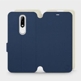 Hülle für Nokia 5.1 Plus - Farbe Marineblau mit Platin