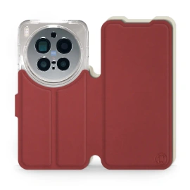 Hülle für Vivo X300 pro - Farbe Dunkelrot mit Platin