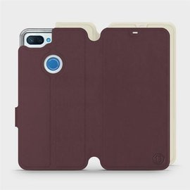 Hülle für Xiaomi Mi 8 Lite - Farbe Burgund mit Platin