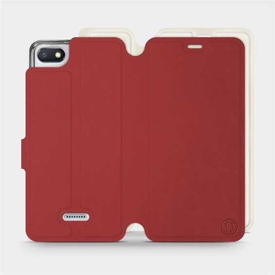 Hülle für Xiaomi Redmi 6A - Farbe Dunkelrot mit Platin