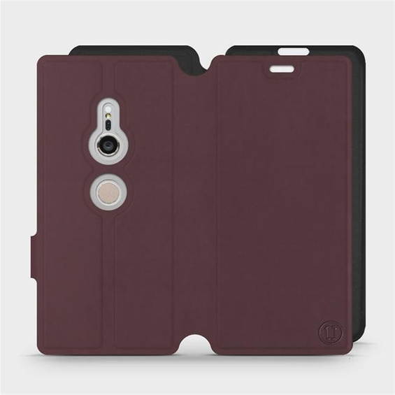 Hülle für Sony Xperia XZ2 - Farbe Burgund mit Schwarz