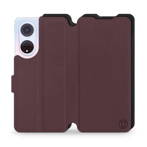 Hülle für OPPO A98 5G - Farbe Burgund mit Schwarz