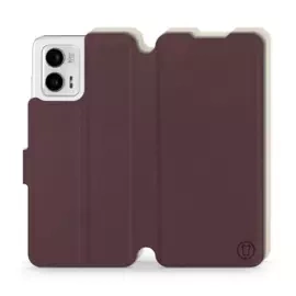 Hülle für Motorola Moto G73 5G - Farbe Burgund mit Platin