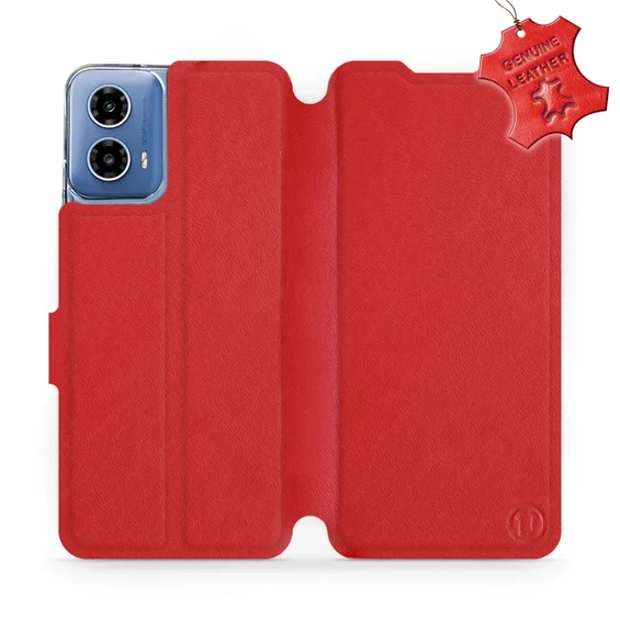 Hülle für Motorola Moto G34 5G - Farbe Red Leather