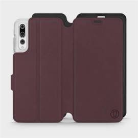 Hülle für Huawei P20 Pro - Farbe Burgund mit Schwarz