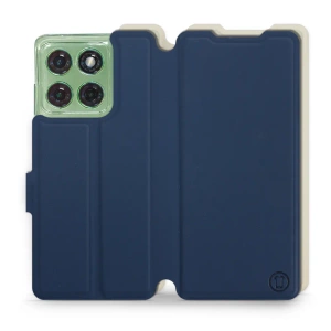 Hülle für Motorola Edge 60 - Farbe Marineblau mit Platin