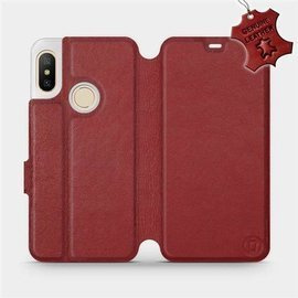 Hülle für Xiaomi Mi A2 Lite - Farbe Dark Red Leather