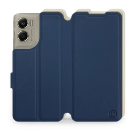 Hülle für Motorola Moto G06 Power - Farbe Marineblau mit Platin