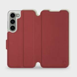 Hülle für Samsung Galaxy S23 - Farbe Dunkelrot mit Platin