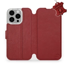 Hülle für Apple iPhone 16 Pro - Farbe Dark Red Leather