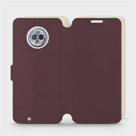 Hülle für Motorola Moto G6 - Farbe Burgund mit Platin