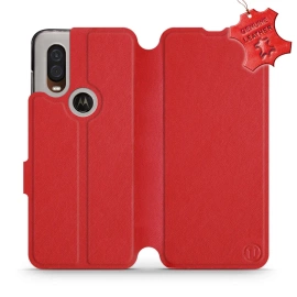 Hülle für Motorola One Vision - Farbe Red Leather