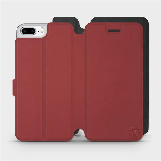 Hülle für Apple iPhone 7 Plus - Farbe Dunkelrot mit Schwarz